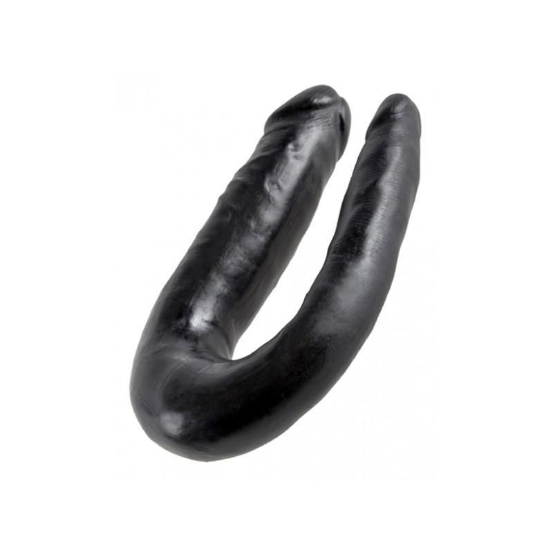 King Cock U-SHAPED SMALL DOUBLE TROUBLE BLACK, 33,5 cm
