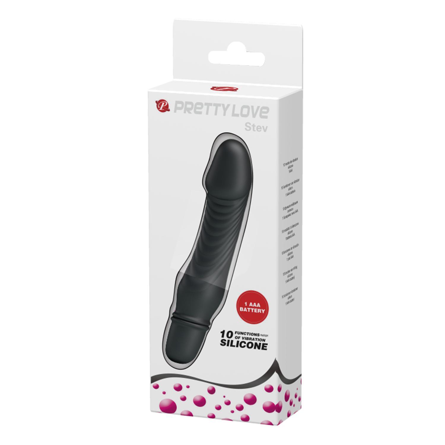 PRETTY LOVE - Stev, 10 Functions of vibration, 1 AAA battery, silicone, waterproof L:135mm ?::29mm
