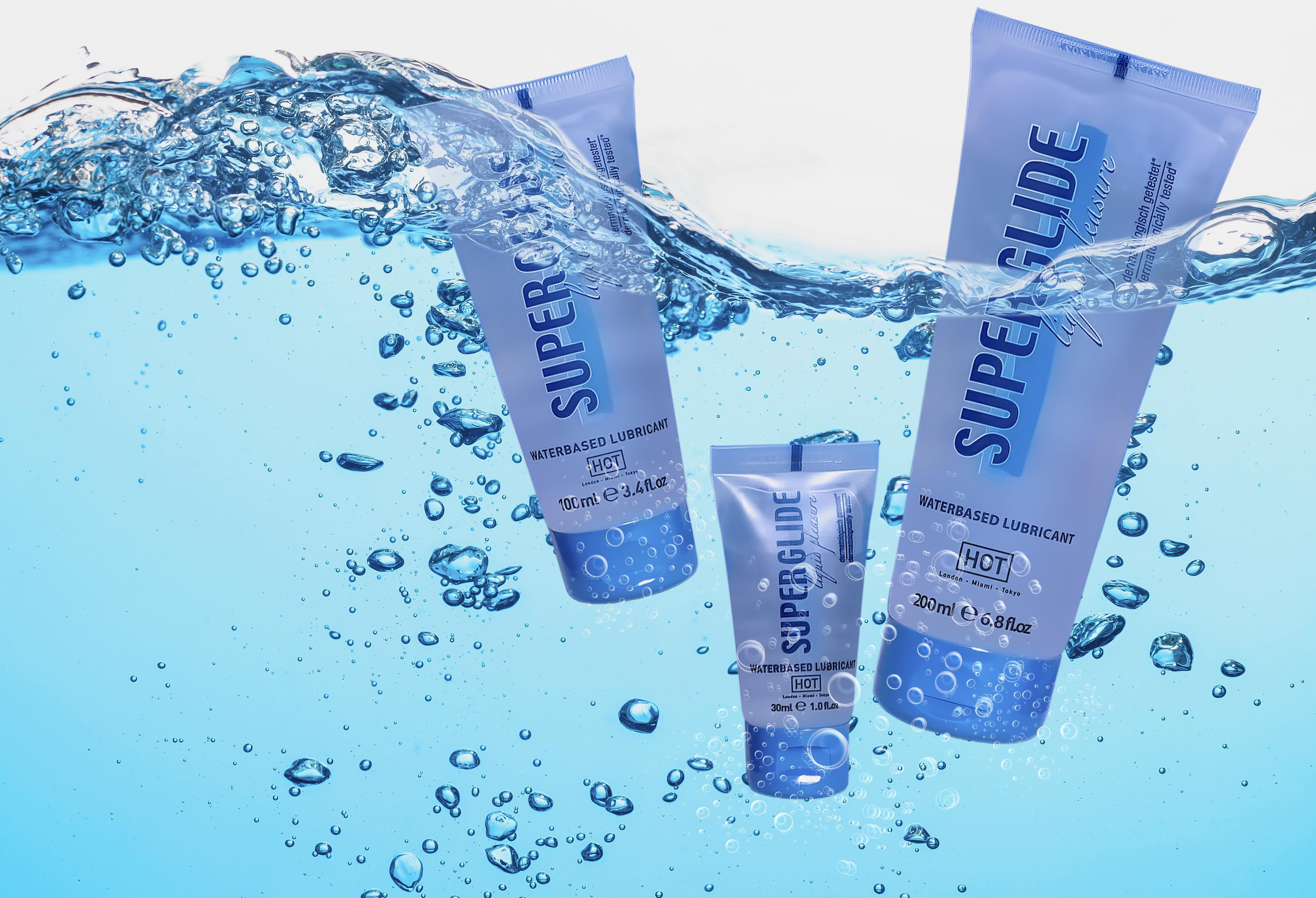 HOT SUPERGLIDE waterbased lubricant, 200ml/6.8fl.oz