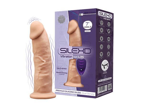 SILEXD Premium Silicone Dildo Model 2 Vibration + LRS, 17,5 cm, Flesh