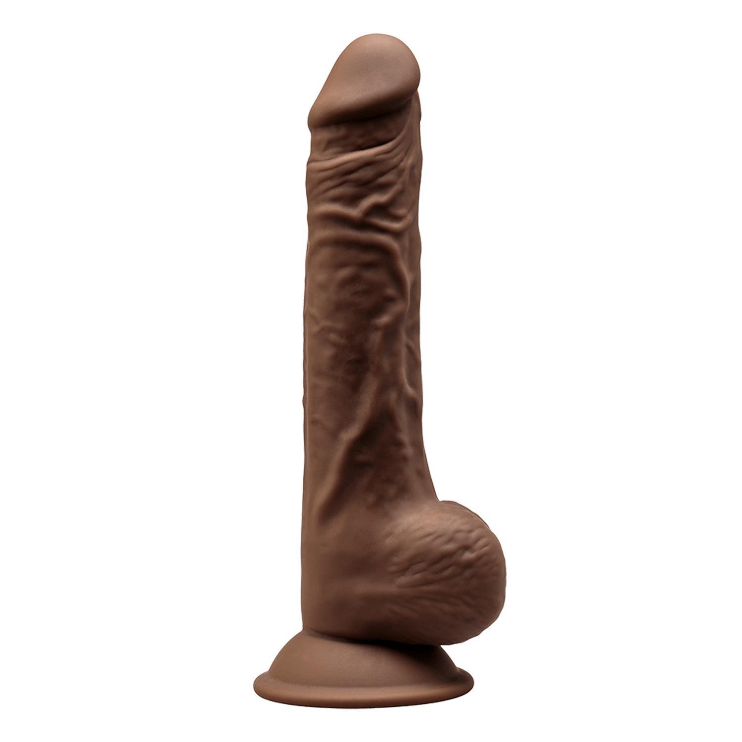 SILEXD Premium Silicone Dildo Model, 24 cm, Brown
