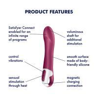 Satisfyer Big Heat Connect App Vibrator, Fuchsia, 22,5 cm