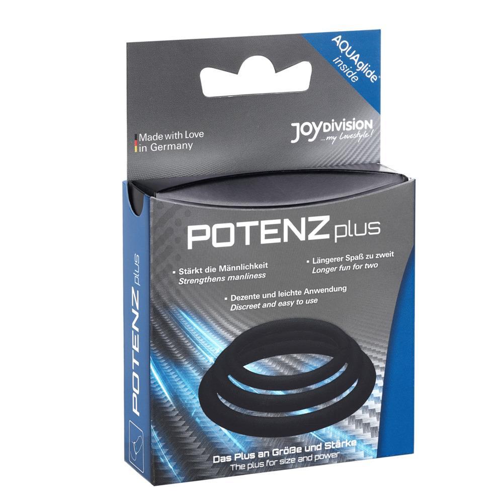 POTENZplus Cock & Ball Potency Ring, 3 pcs (S, M, L), Black POTENZplus Cock & Ball Potency Ring, 3 pcs (S, M, L), Black