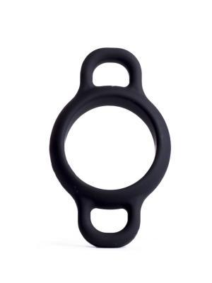 RudeRider Handle Silicone Cockring, Black, 45 mm