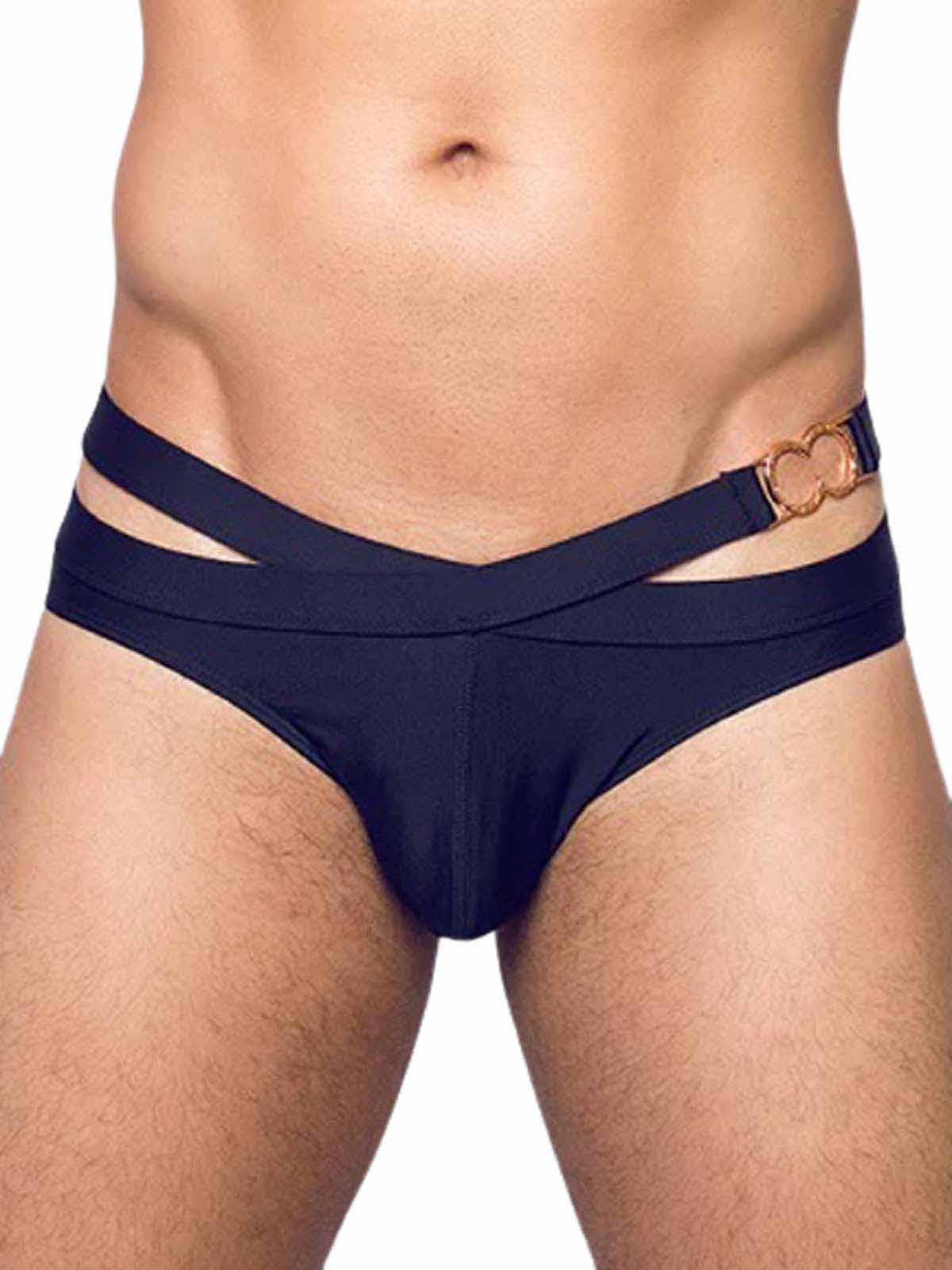 2Eros BLK Double Strap Swim Brief V20 Black