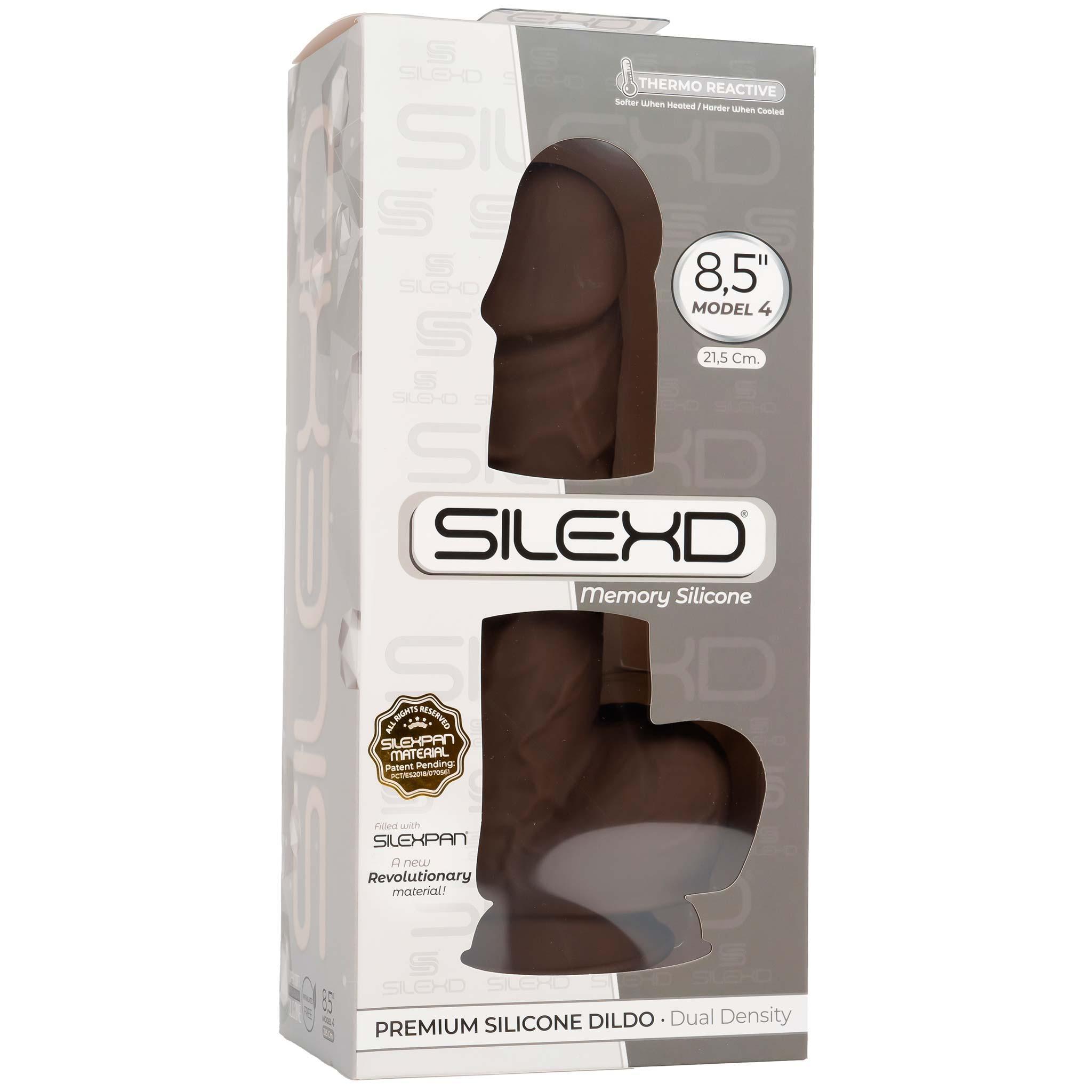 SILEXD Premium Silicone Dildo Model, 21,5 cm, Brown