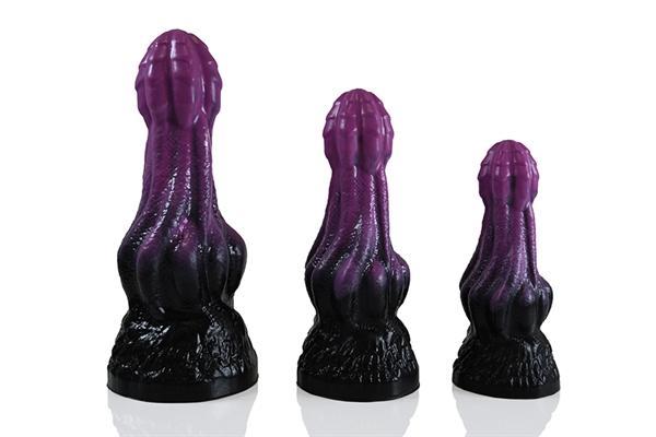 HellHound Hydra Dildo Small, 18 cm, Black & Purple