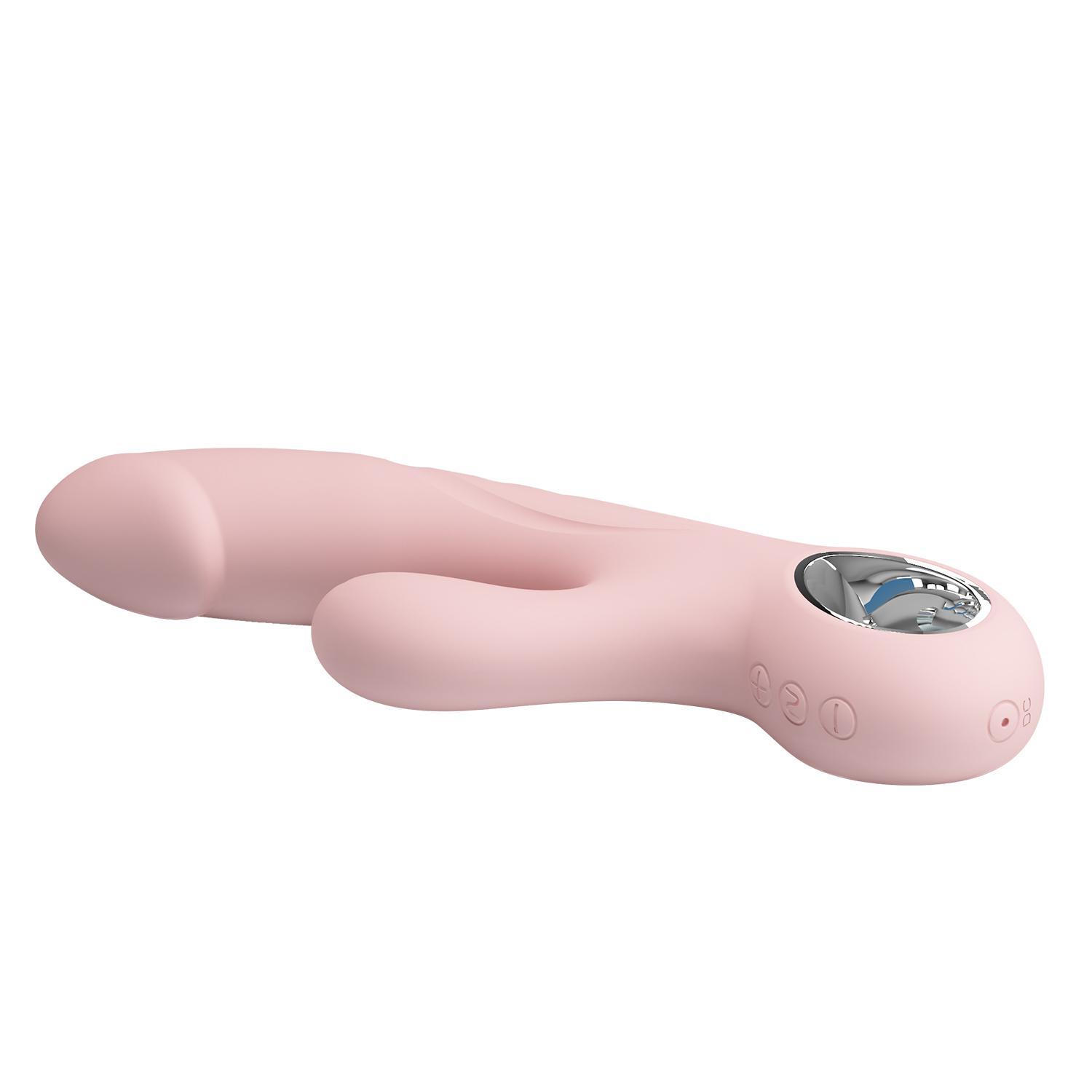 PRETTY LOVE - Selene Rabbit Vibrator, 7 functions of vibration, 5 level of speed control, rechargeable L:190mmW:63mmH:33mm, Light Skin