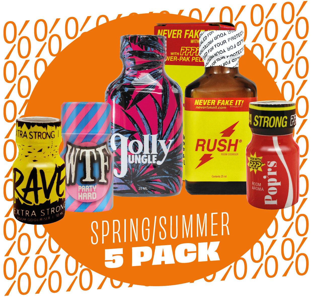Spring Poppers Pack: your assorted 5 bottles party set