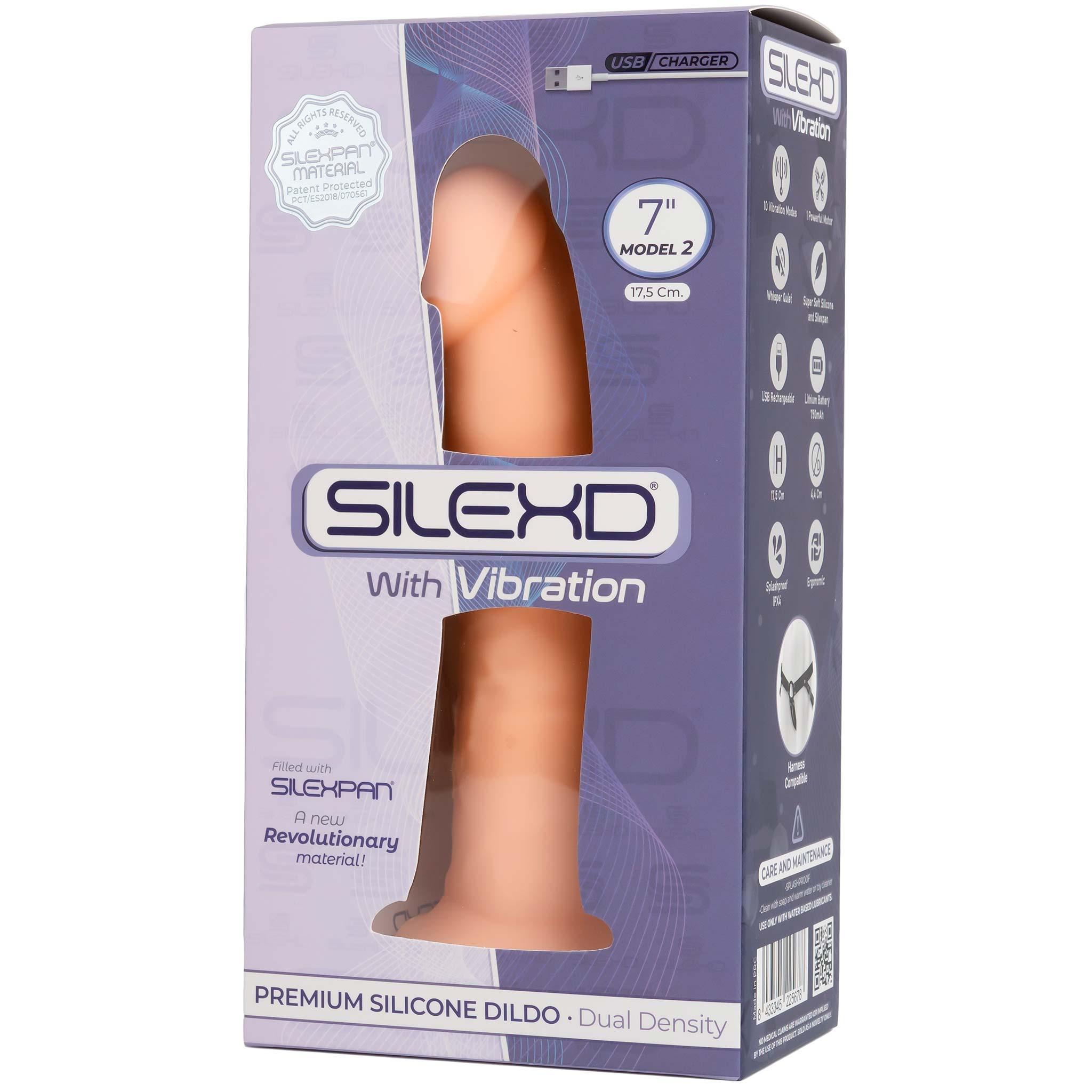 SILEXD Premium Silicone Dildo Model 2 Vibration, 17,5 cm, Flesh