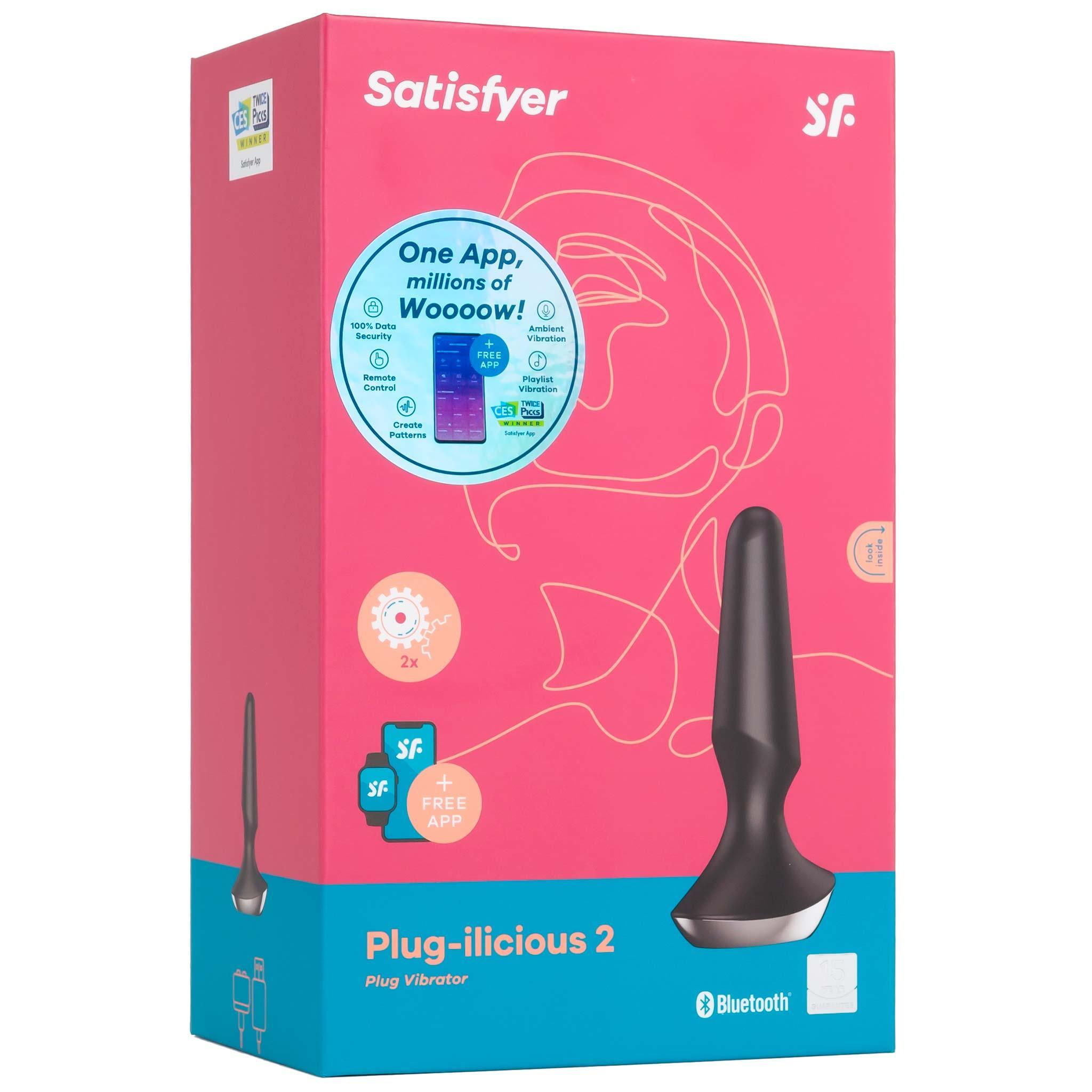 Satisfyer Plug-ilicious 2 Connect App Vibrator, Black, 12,5 cm