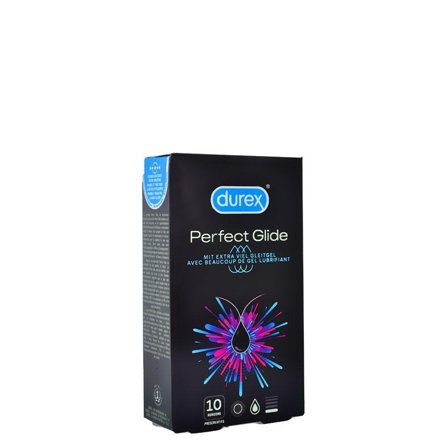 Durex Perfect Glide 10pcs, Condoms, with Reservoir, Extra Moist, Ø 56mm, 200mm