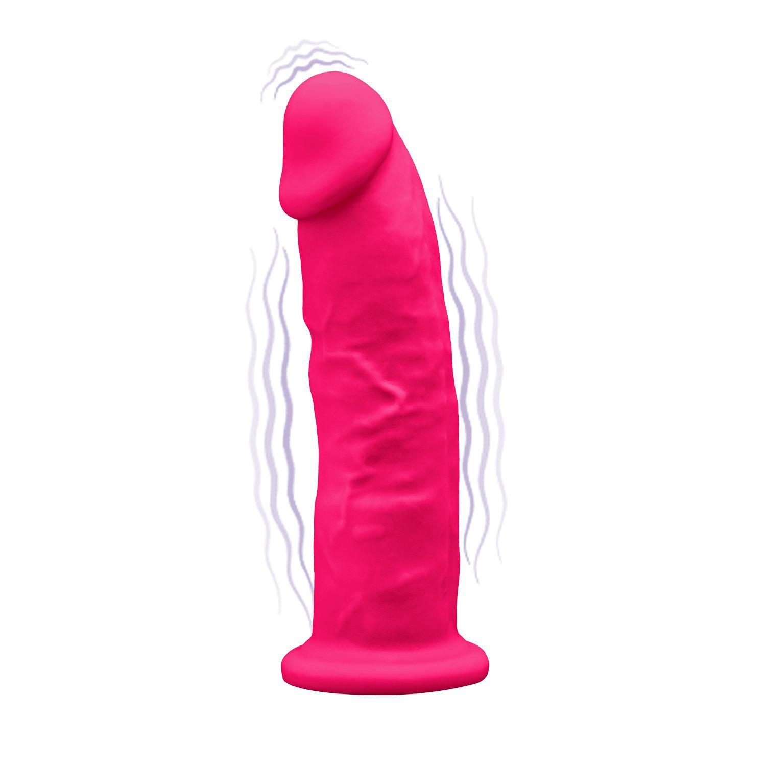 SILEXD Premium Silicone Dildo Model Vibration 17,5 cm, Pink