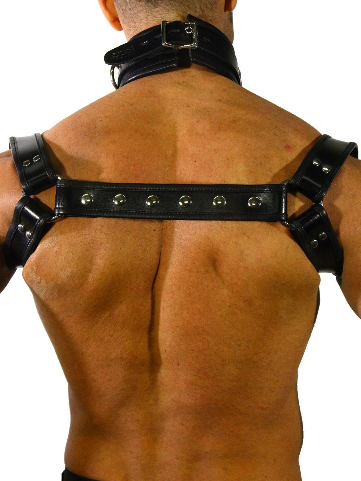 Rude Rider Shoulder Backstrap Harness Leather Black/Black, S size