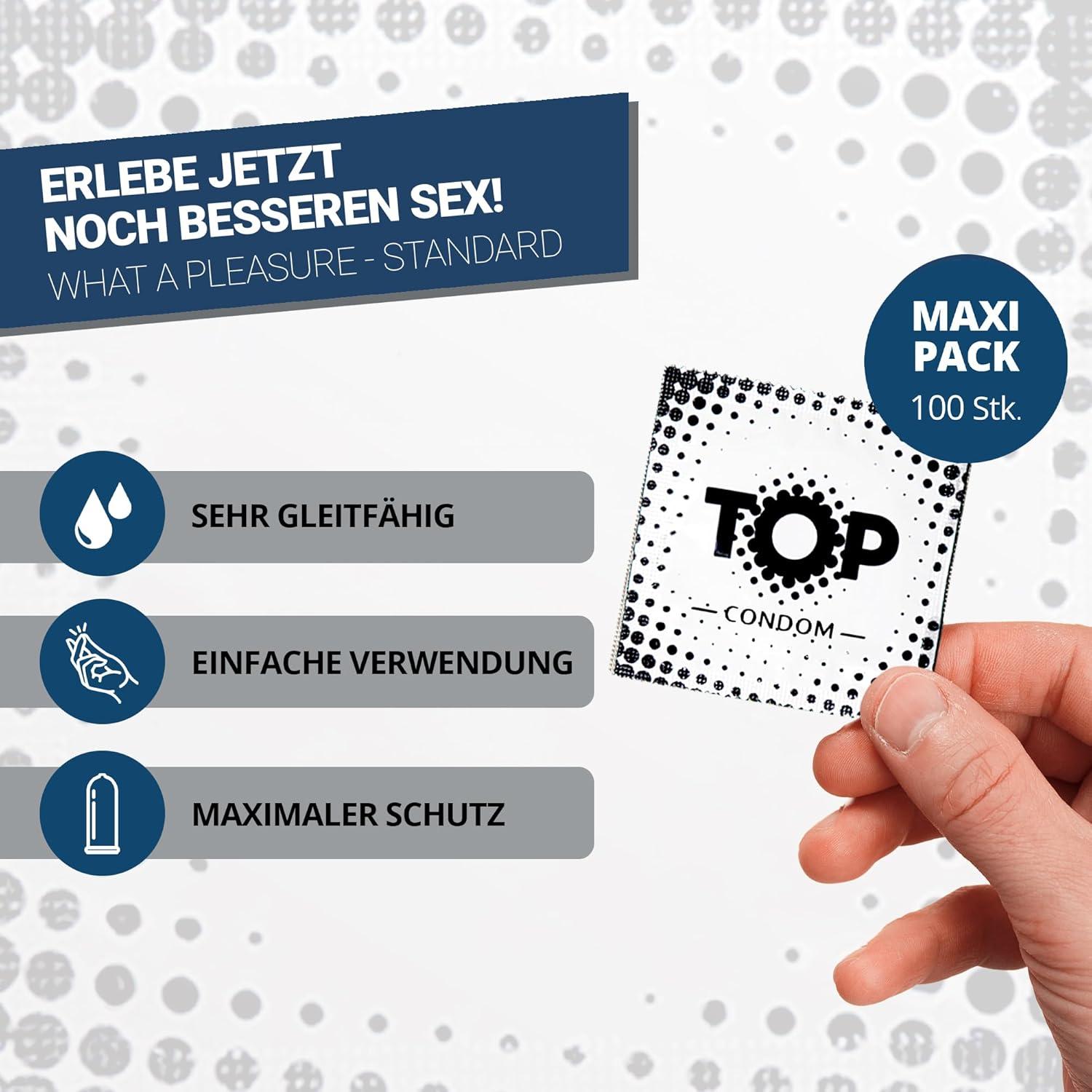 TOP Condoms Standard: What A Pleasure - Standard Fun, Packs of 100
