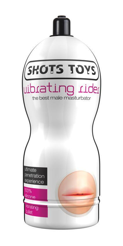 Vibrating Rider Masturbator - Mouth, Flesh