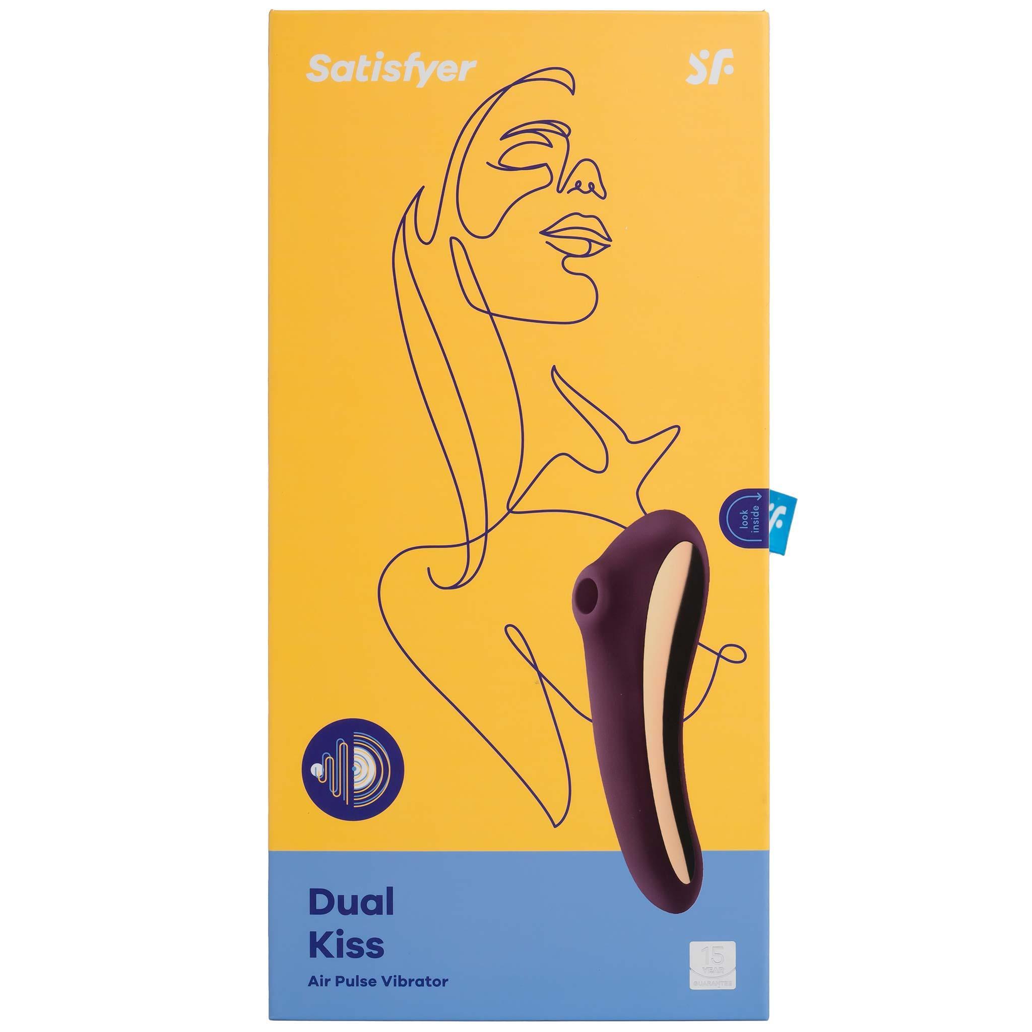 Satisfyer Dual Kiss 2:1 Vibrator, Wine Red, 19 cm