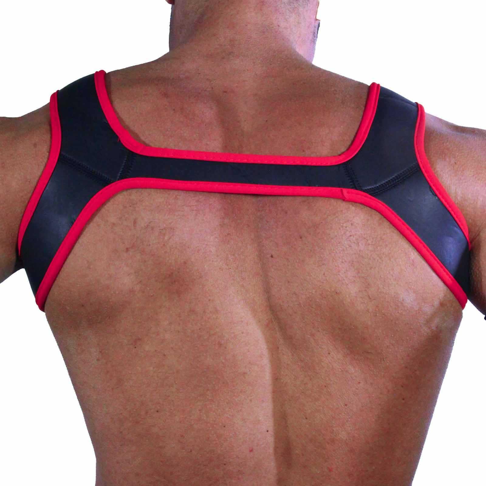 RudeRider Neoprene Harness Black/Red, M size RudeRider Neoprene Harness Black/Red, M size