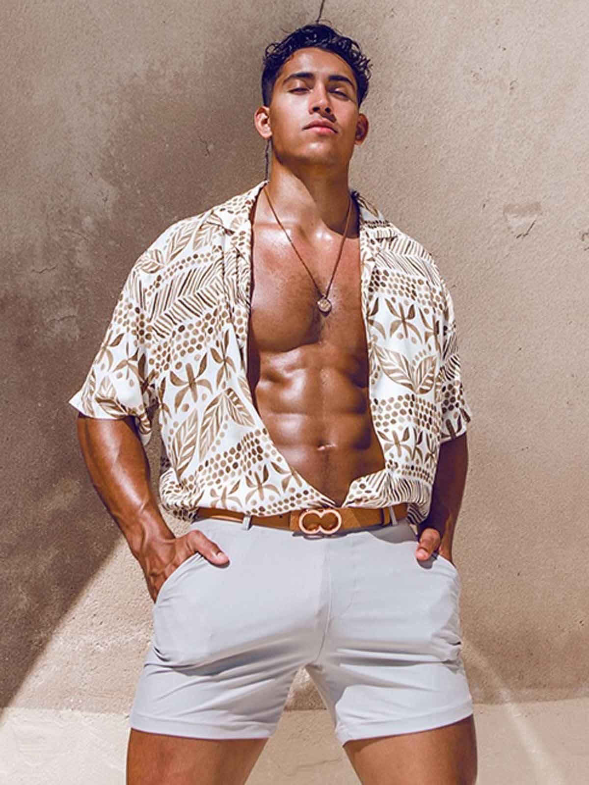 2Eros Bondi Bar Beach Swim Shorts S60 String Brown (Series 3) - Size: L