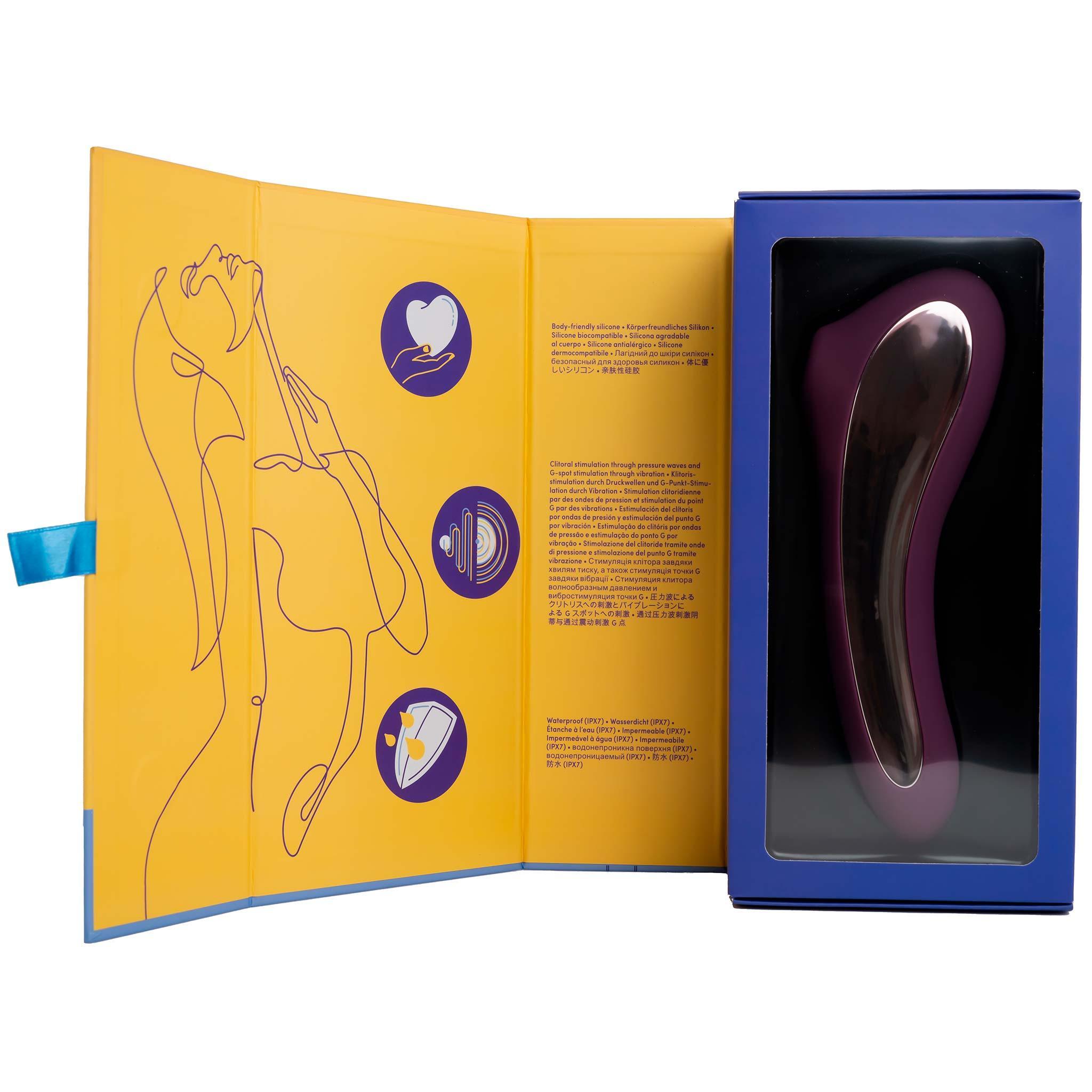 Satisfyer Dual Kiss 2:1 Vibrator, Wine Red, 19 cm