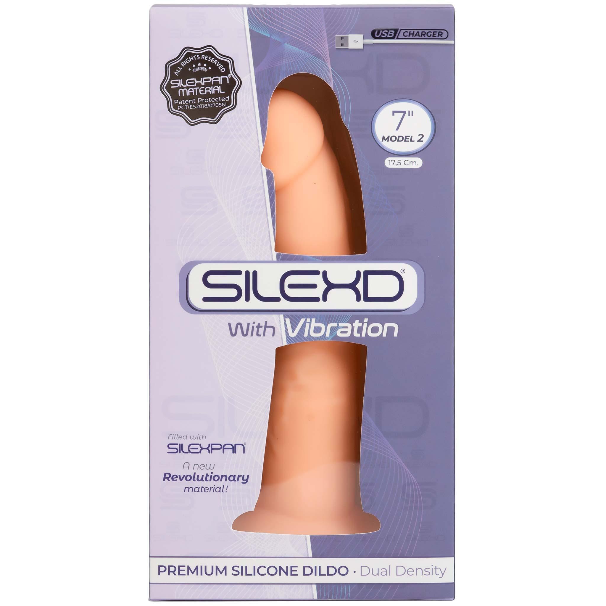 SILEXD Premium Silicone Dildo Model 2 Vibration, 17,5 cm, Flesh