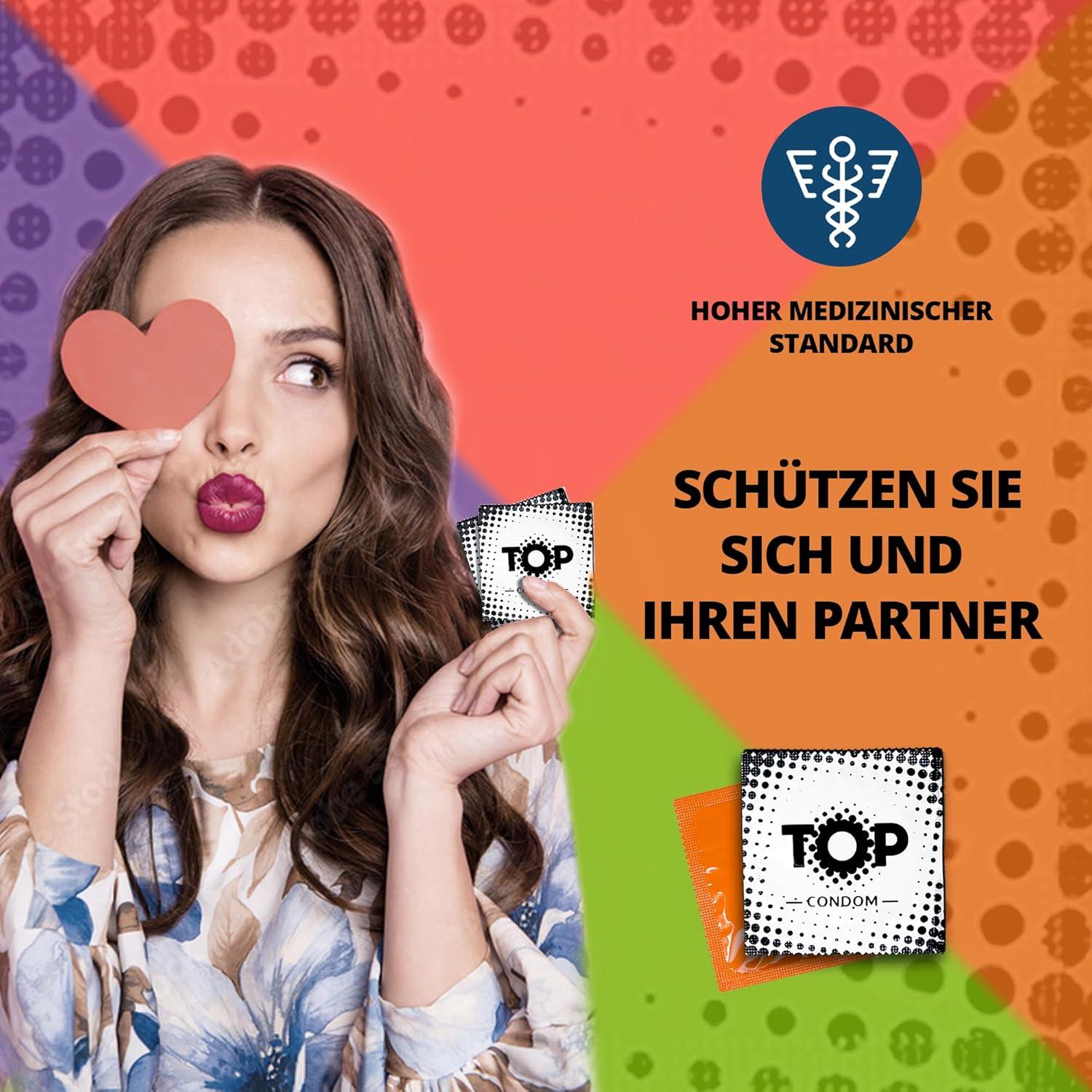 TOP Condoms Fruity Mix: Fruity Basket - Sweet and Tingly Fun, Packs of 12