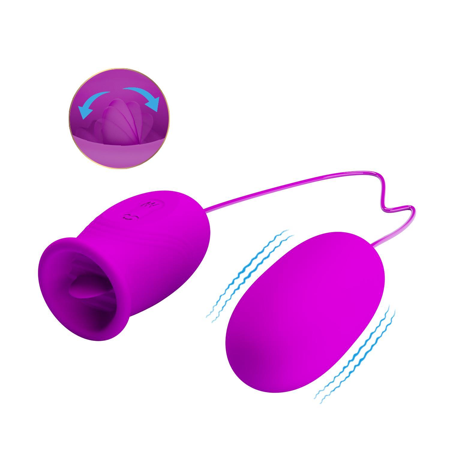 PRETTY LOVE - Daisy, 12 functions of vibration3 functions of lickeringmemorywaterproofsiliconeUSB rechargeable 35-65 33-73
