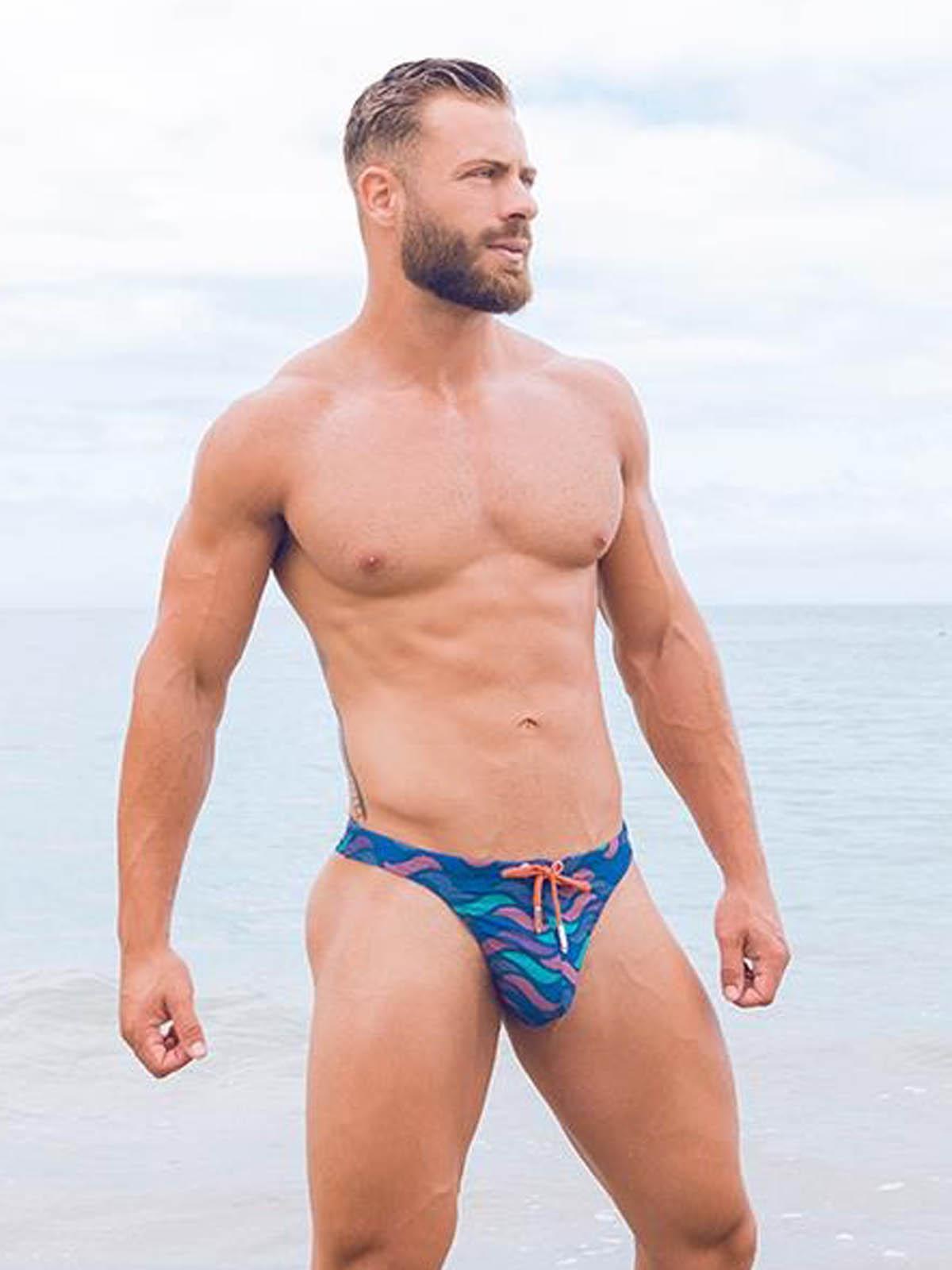 2Eros Print Swim Thongs V80 Ocean Blue - Size: S