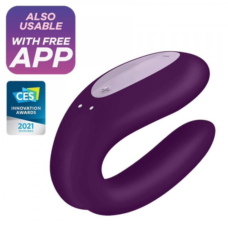 Satisfyer Double Joy Connect App Vibrator, Purple, 9 cm