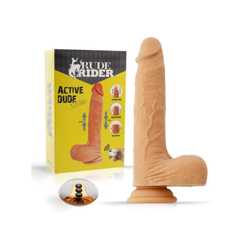 Rude Rider Active Dude Killian Vibrator, 22cm, Light Skin