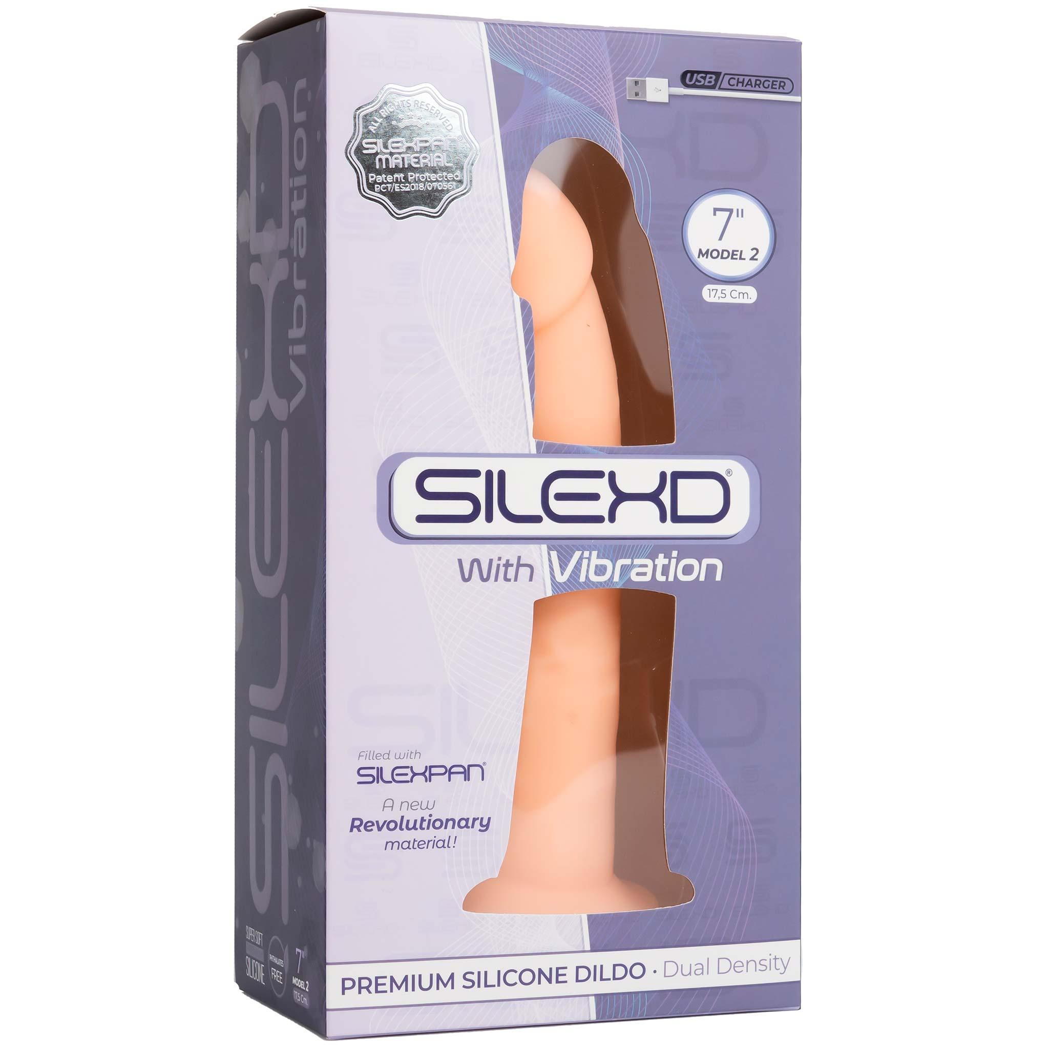 SILEXD Premium Silicone Dildo Model 2 Vibration, 17,5 cm, Flesh