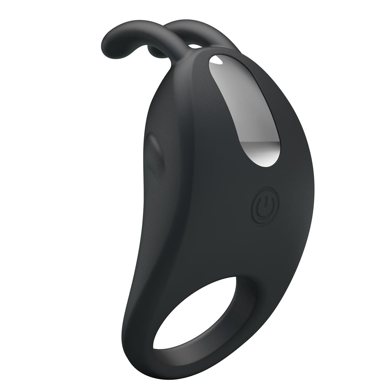 PRETTY LOVE - Rabbit Vibrator Ring, Rechargeable cock ring, 7 Functions of vibration, Silicone, Waterproof L?75mmW?40mm W?27mm