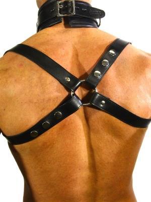Rude Rider Shoulder X-Back Harness Leather Black/Black, M size