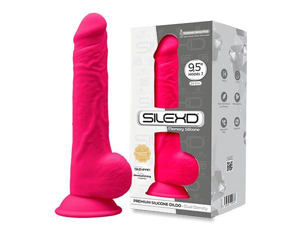 SILEXD Premium Silicone Dildo Model, 24 cm, Pink