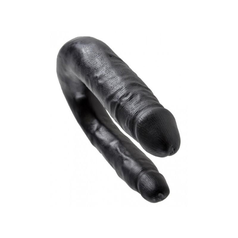 King Cock U-SHAPED SMALL DOUBLE TROUBLE BLACK, 33,5 cm