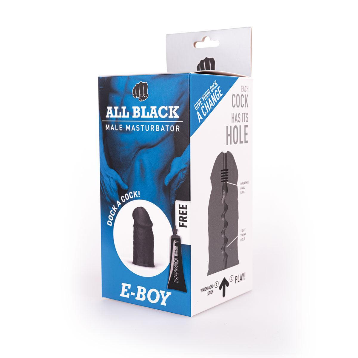 All Black E-Boy Masturbator, 22 cm