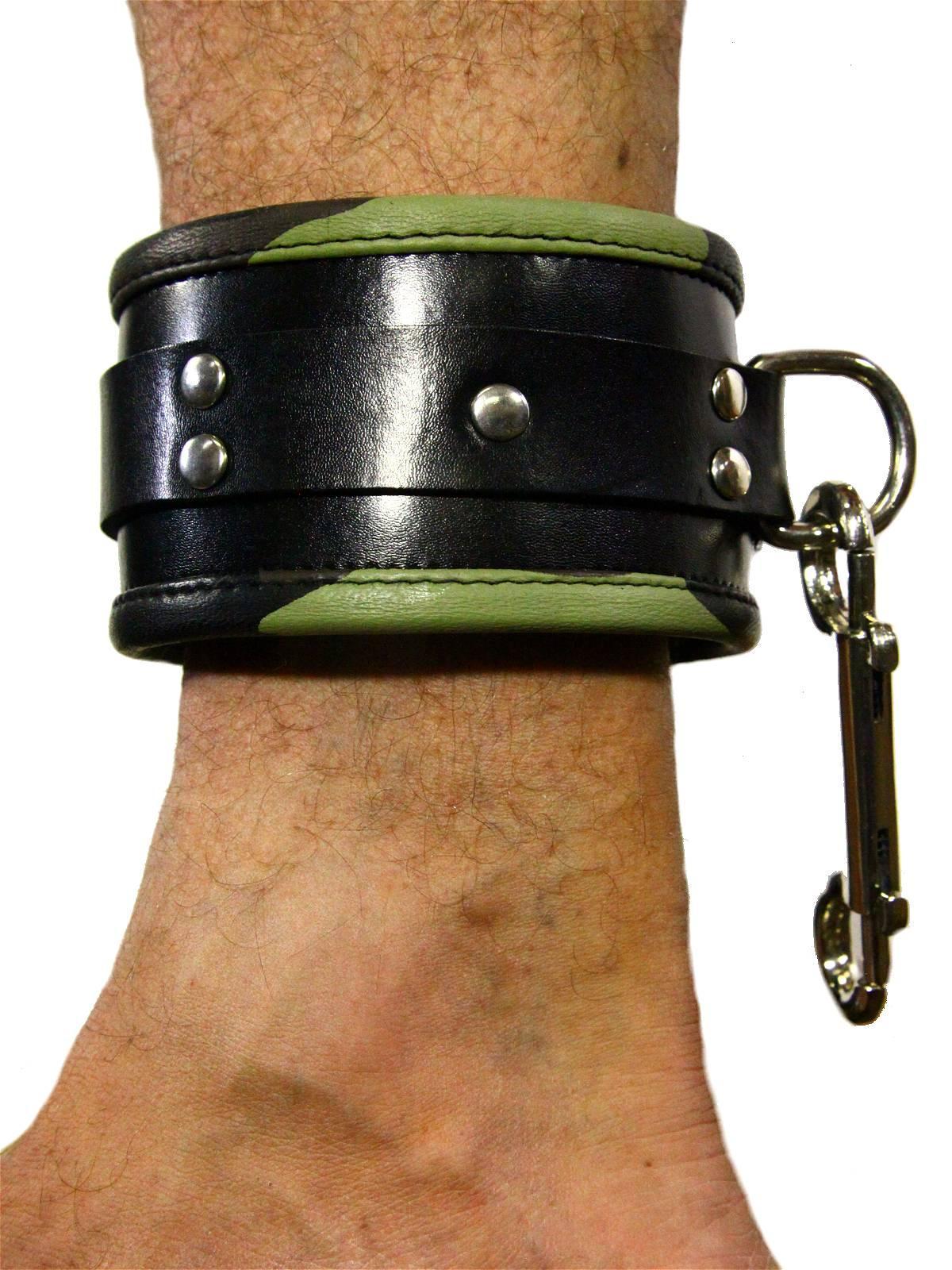 Rude Rider Ankle Cuffs with Padding Leather Camo (Set of 2) One Size