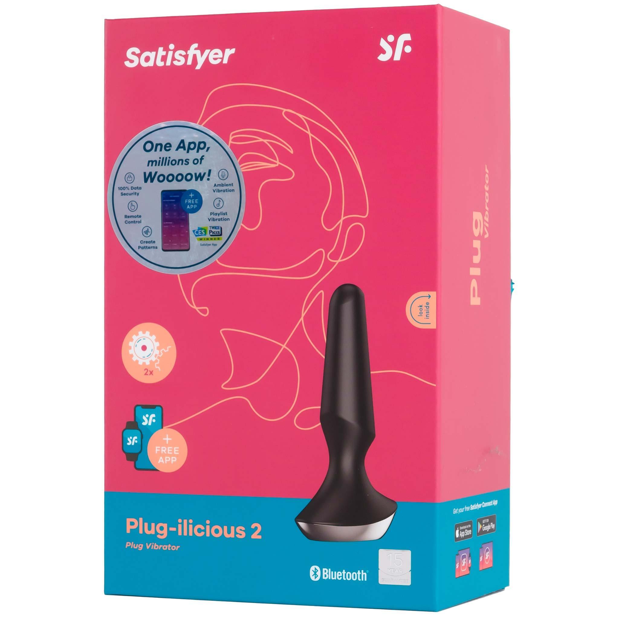 Satisfyer Plug-ilicious 2 Connect App Vibrator, Black, 12,5 cm