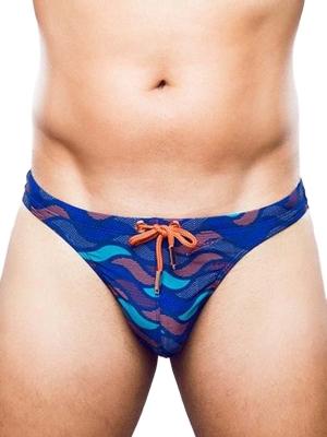 2Eros Print Swim Thongs V80 Ocean Blue - Size: S