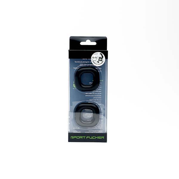 Sport Fucker Boner Expansion 2-Pack Cockring, Black