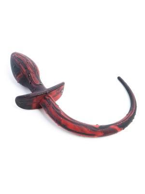 Rude Rider Little Dog Tail Plug 28 x 3 CM Black/Red Silicone