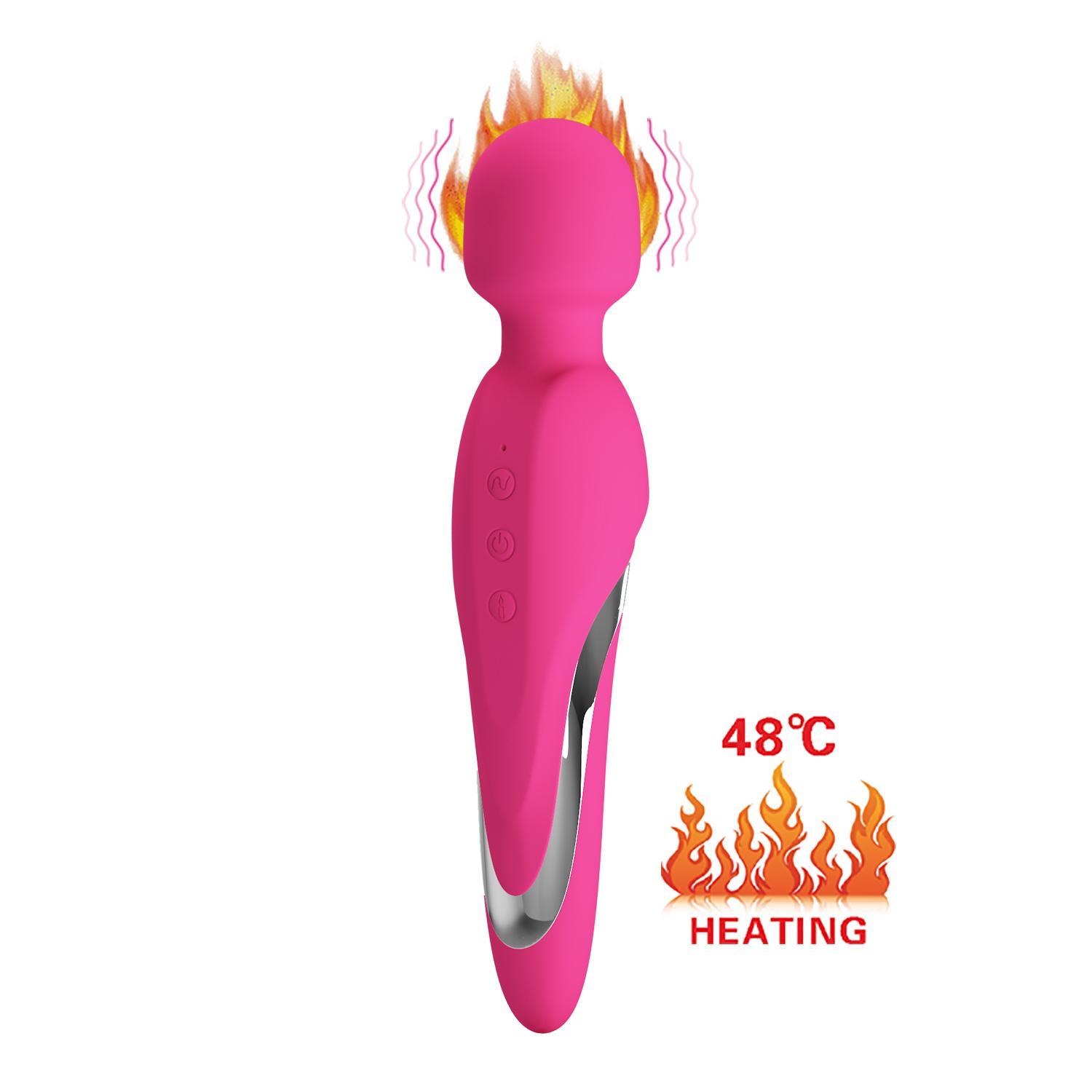 PRETTY LOVE - Michael, Heating up to 48 ?, Super powerful body wand massager, 7 functions of vibration, 5 levels of speed adjustment,  silicone, rechargeable ?:210mm   L:45mm