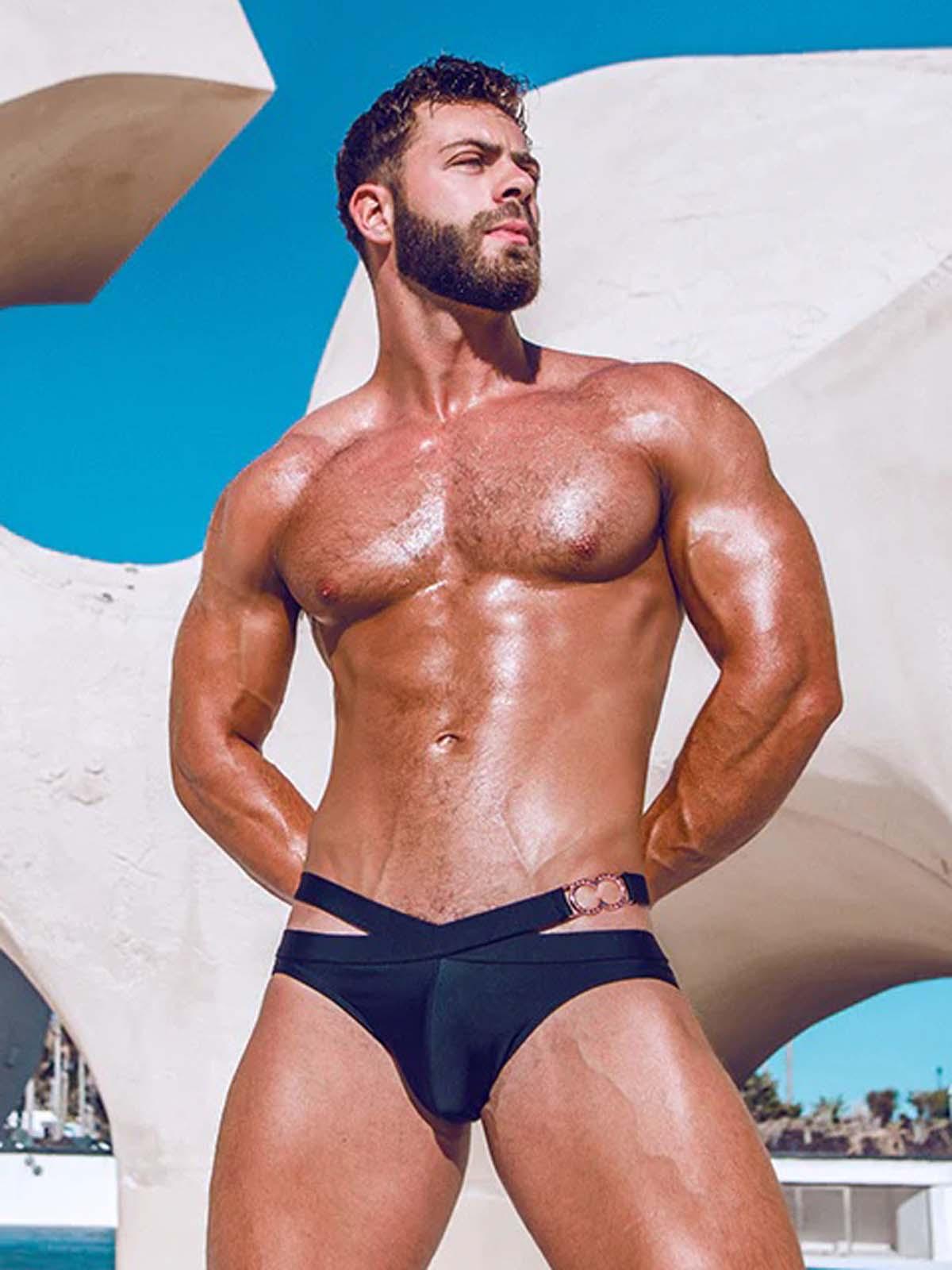 2Eros BLK Double Strap Swim Brief V20 Black - Size: L