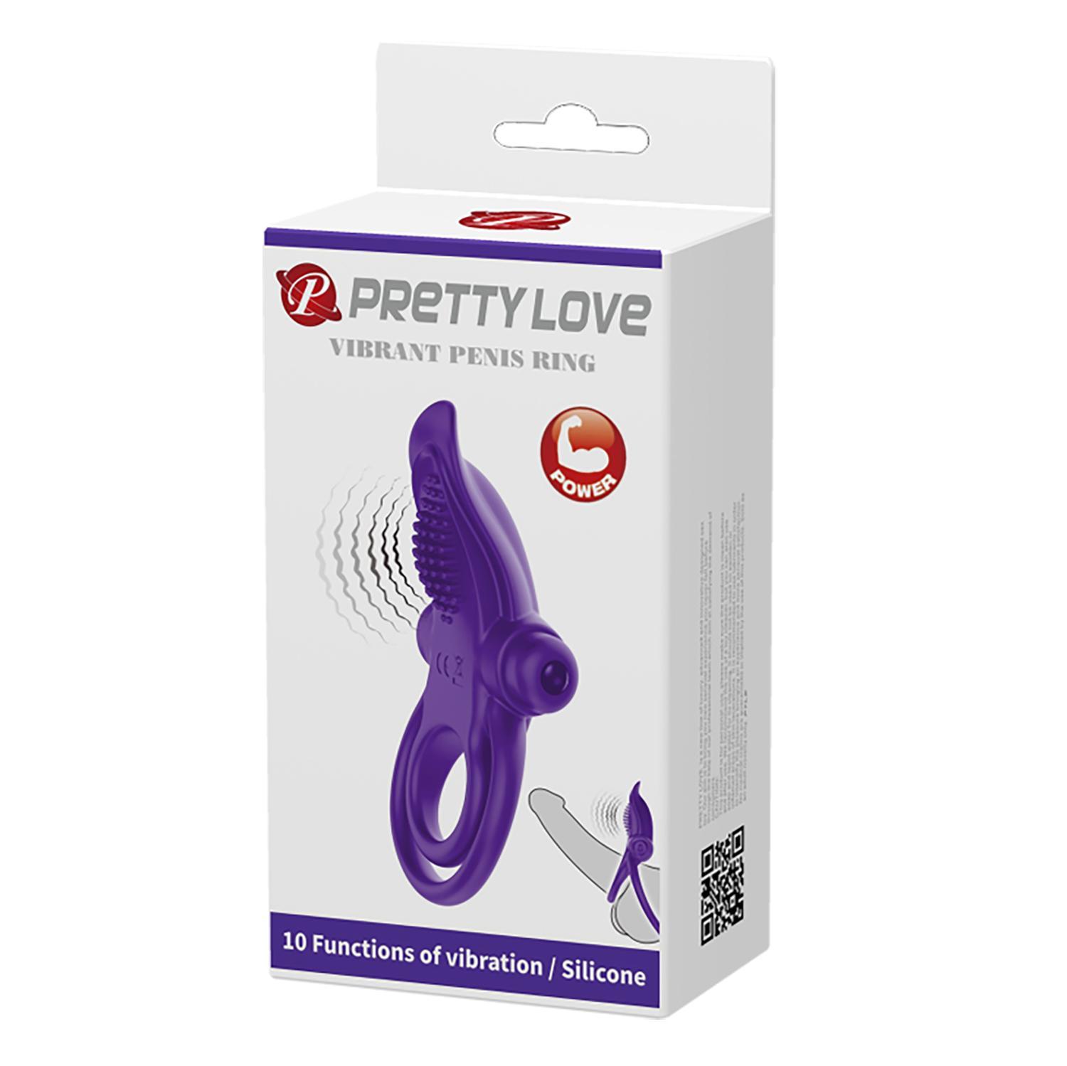 PRETTY LOVE - Vibrant Penis Ring & Stimulator, 56 mm, Purple