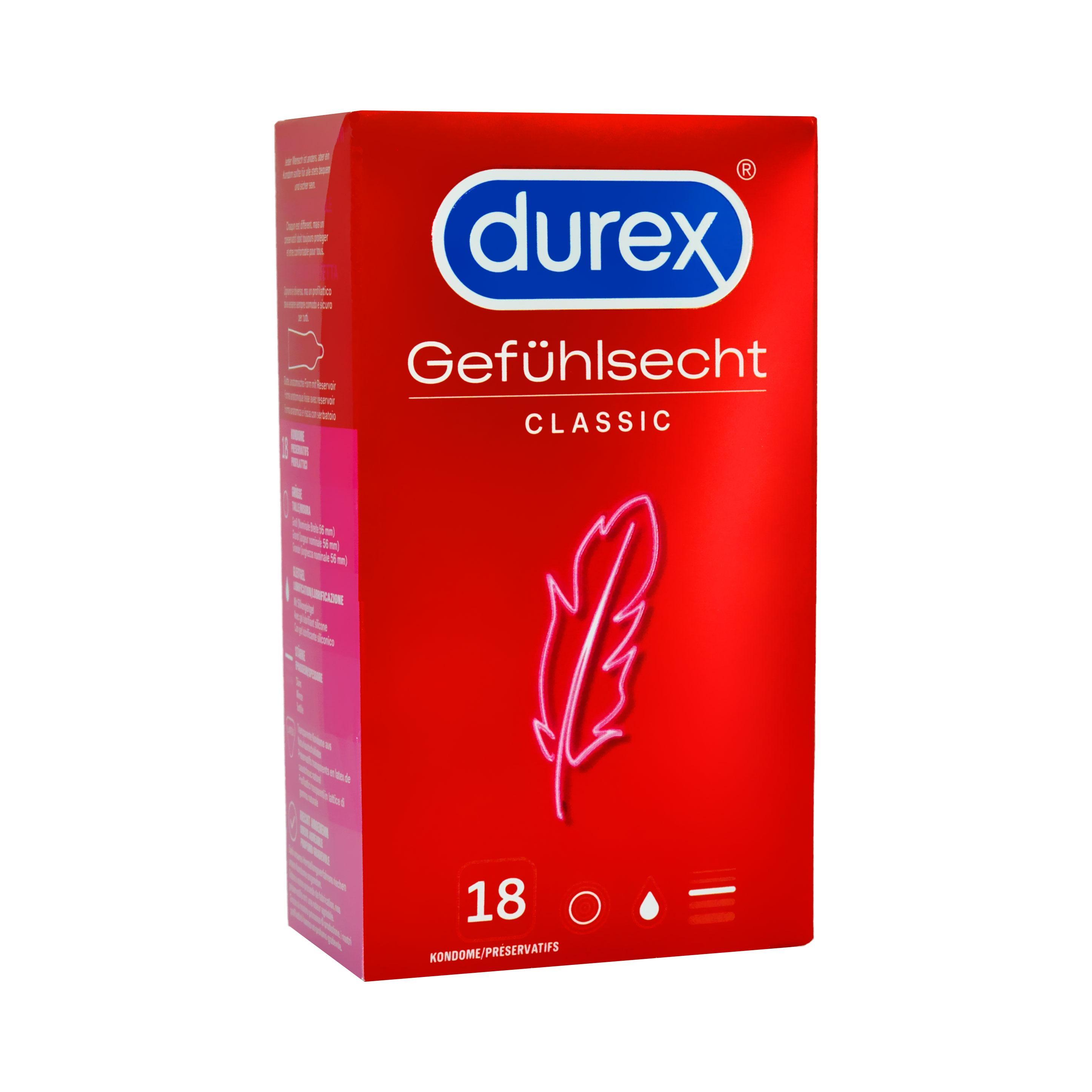 Durex Gefühlsecht Classic Condoms 18pcs, Ø 56mm, 195mm