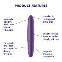 Satisfyer Ultra Power Bullet 6 Vibrator, Purple, 13 cm