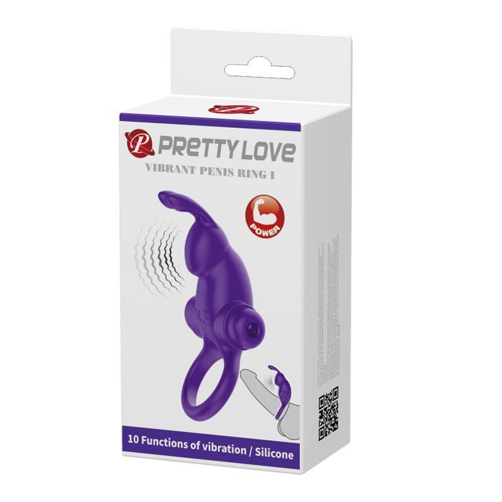 PRETTY LOVE - Vibrant Penis Ring,  Purple, 56 mm