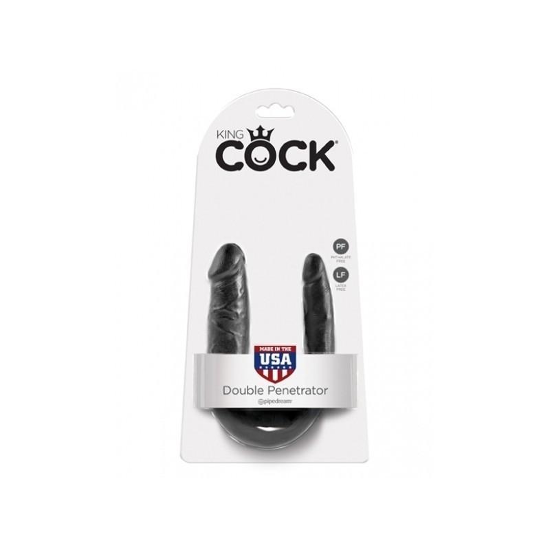 King Cock U-SHAPED SMALL DOUBLE TROUBLE FLESH, 33,5 cm