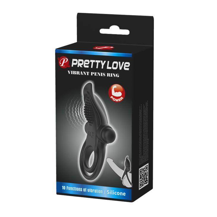 PRETTY LOVE - Vibrant Penis Ring & Stimulator, 56 mm, Black