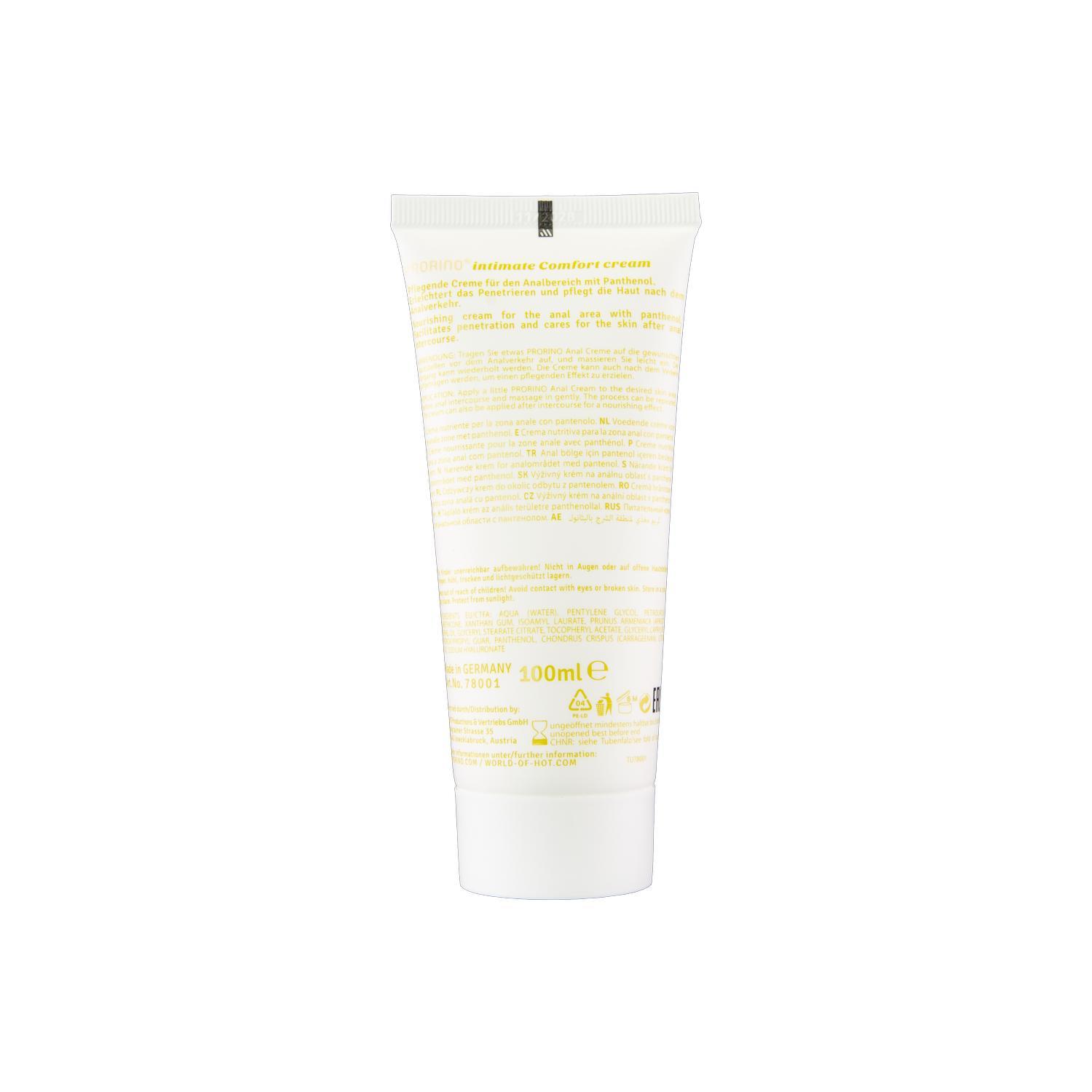 PRORINO intimate Comfort Anal Care CREAM for men, 100ml/3.4fl.oz